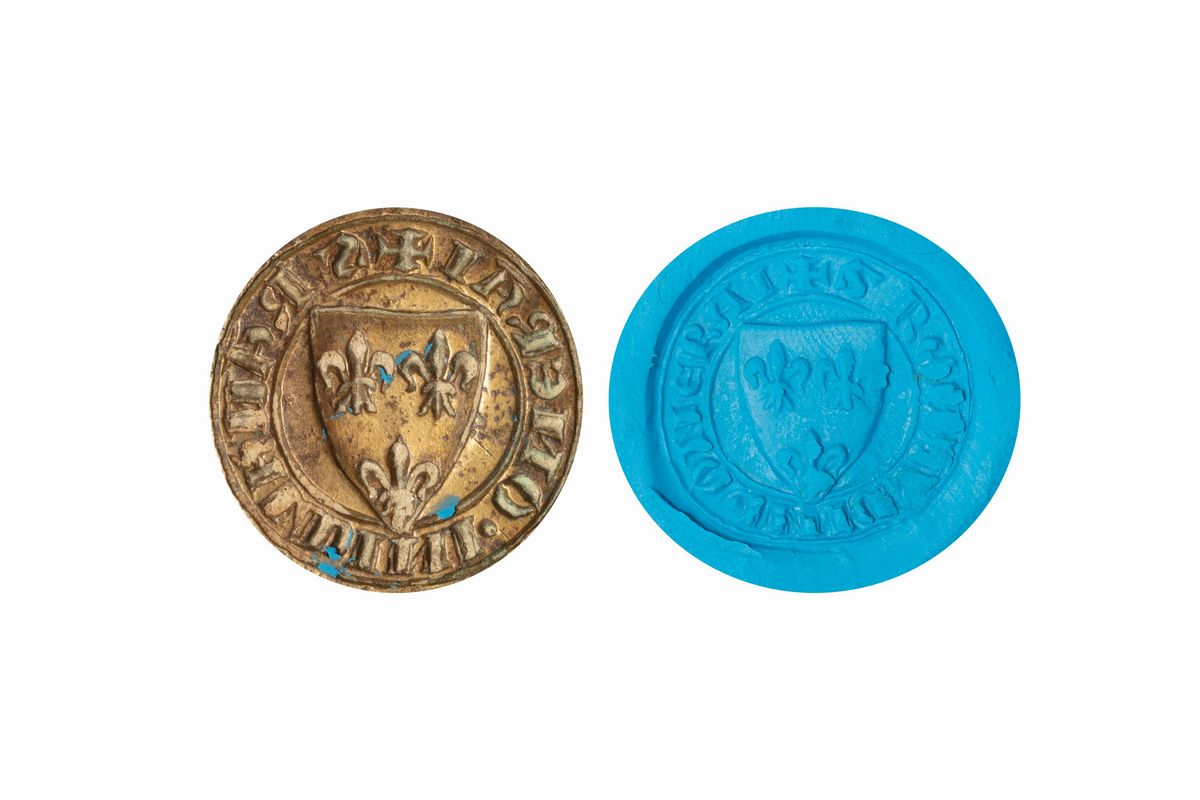 Lotto Composto da Quattro Sigilli in Bronzo, Due Circolari e Due a Scudo, con Stemmi Nobiliari, S...