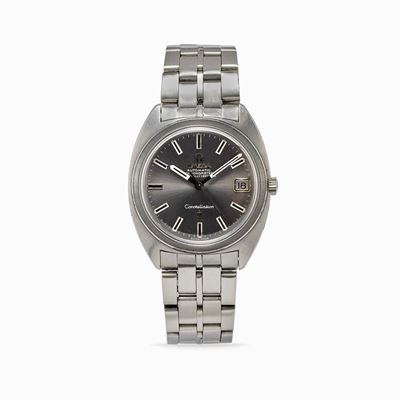 Constellation, anni '70, cassa tonneau in acciaio con bracciale in acciaio