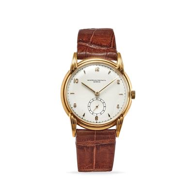 Orologio solotempo, anni '50, cassa rotonda in oro 18k