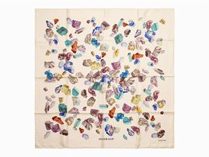 Hermès - Minéraux twill silk scarf
