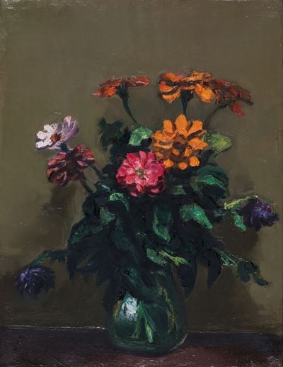 Vaso di fiori, olio su tela, 1957