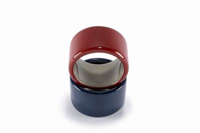 Bracciali in lacca bicolore, rosso e blu