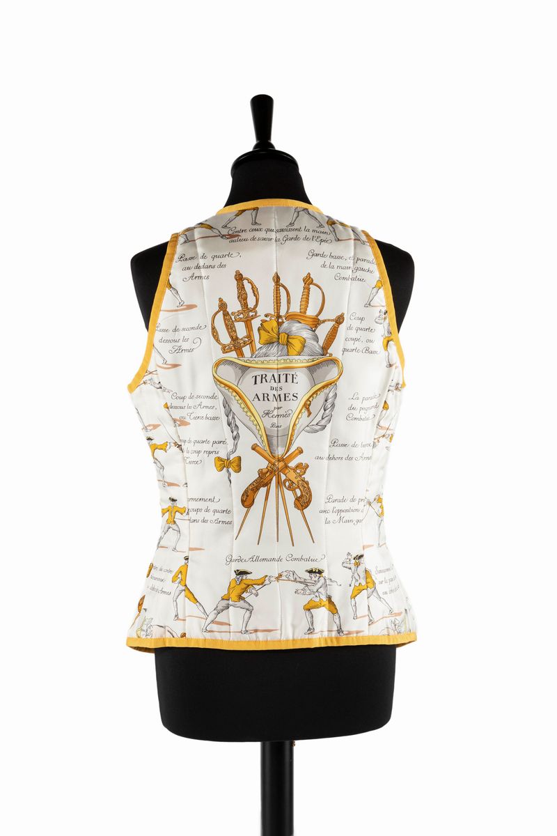 Hermès - Gilet Imbottito Stampa Traité Des Armes