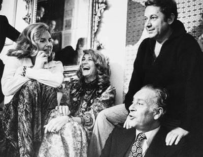 Paolo Villaggio, Marta Marzotto e Renato Guttuso - Stampa vintage alla gelatina ai sali d'argento