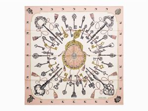 Hermès - Les Clefs twill silk scarf