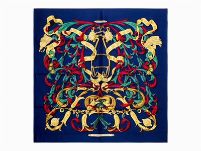 Henry D'Origny, Foulard 'Le Mors à la Conétable', seta, 1985