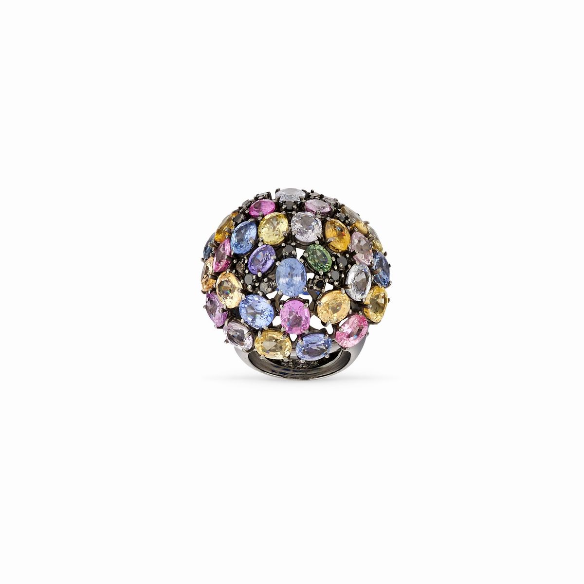 Demi Parure con Pietre Colorate e Diamanti Neri