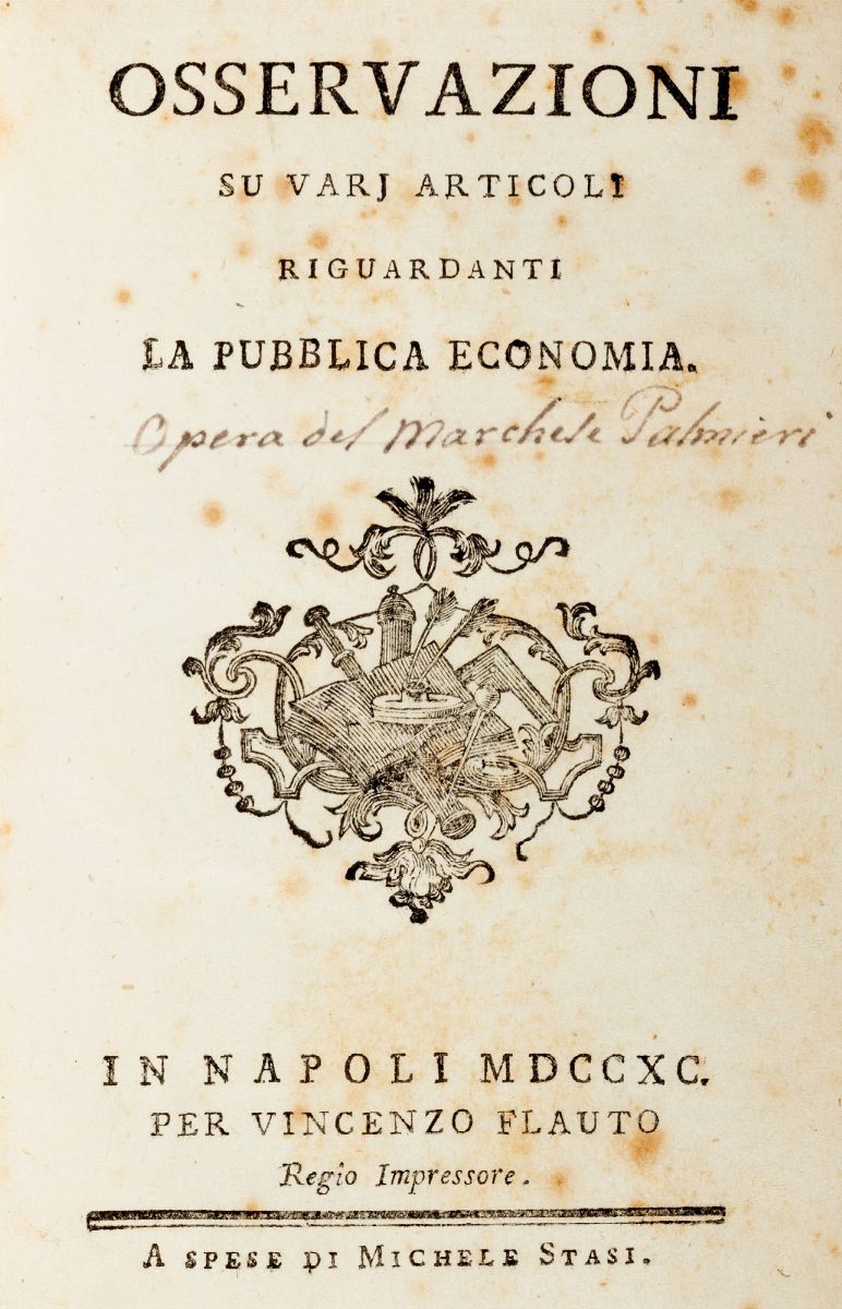 Anton Filippo Adami - Raccolta di Leggi e Statuti su i Possessi, ed Acquisti delle Mani-morte [.....