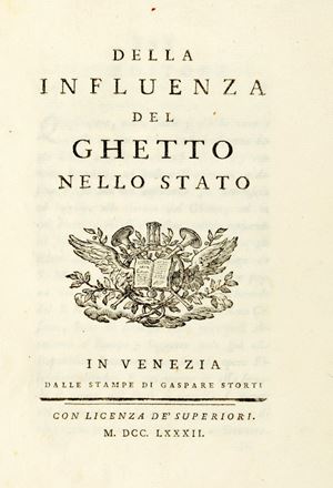 Giudaismo - Arco , Giovanni Battista Gherardo d' - Della influenza del ghetto nello Stato