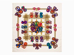 Hermès - Les Rubans du Cheval twill silk scarf
