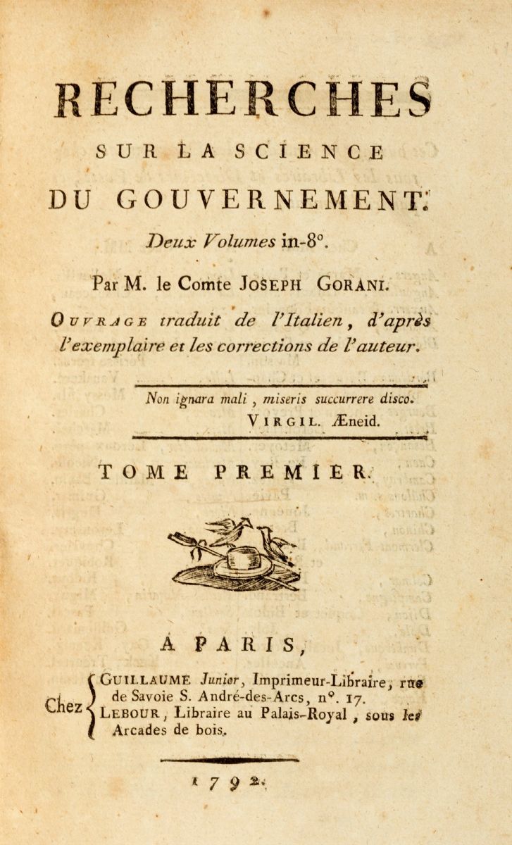 Giuseppe Gorani - Mémoires Secrets Et Critiques Des Cours, Des Gouvernemens Et Des Moeurs Des Pri...
