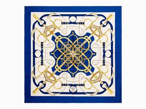 Hermès - Eperon d'Or twill silk scarf