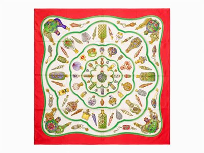 Catherine Baschet, Foulard Flacons in seta, 1988
