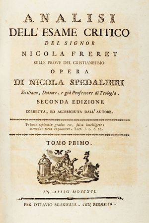 Analisi dell'esame critico del signor Nicola Freret sulle prove del Cristianesimo