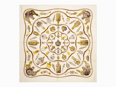 Catherine Baschet, Foulard Flacons in seta, 1988
