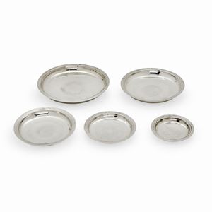 Five silver plates, Cleto Munari