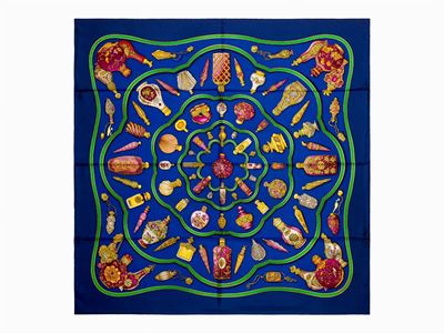 Catherine Baschet, Foulard Flacons in seta, 1988