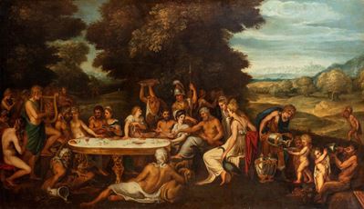 Lambert Sustris, Banchetto degli Dei, olio su tela