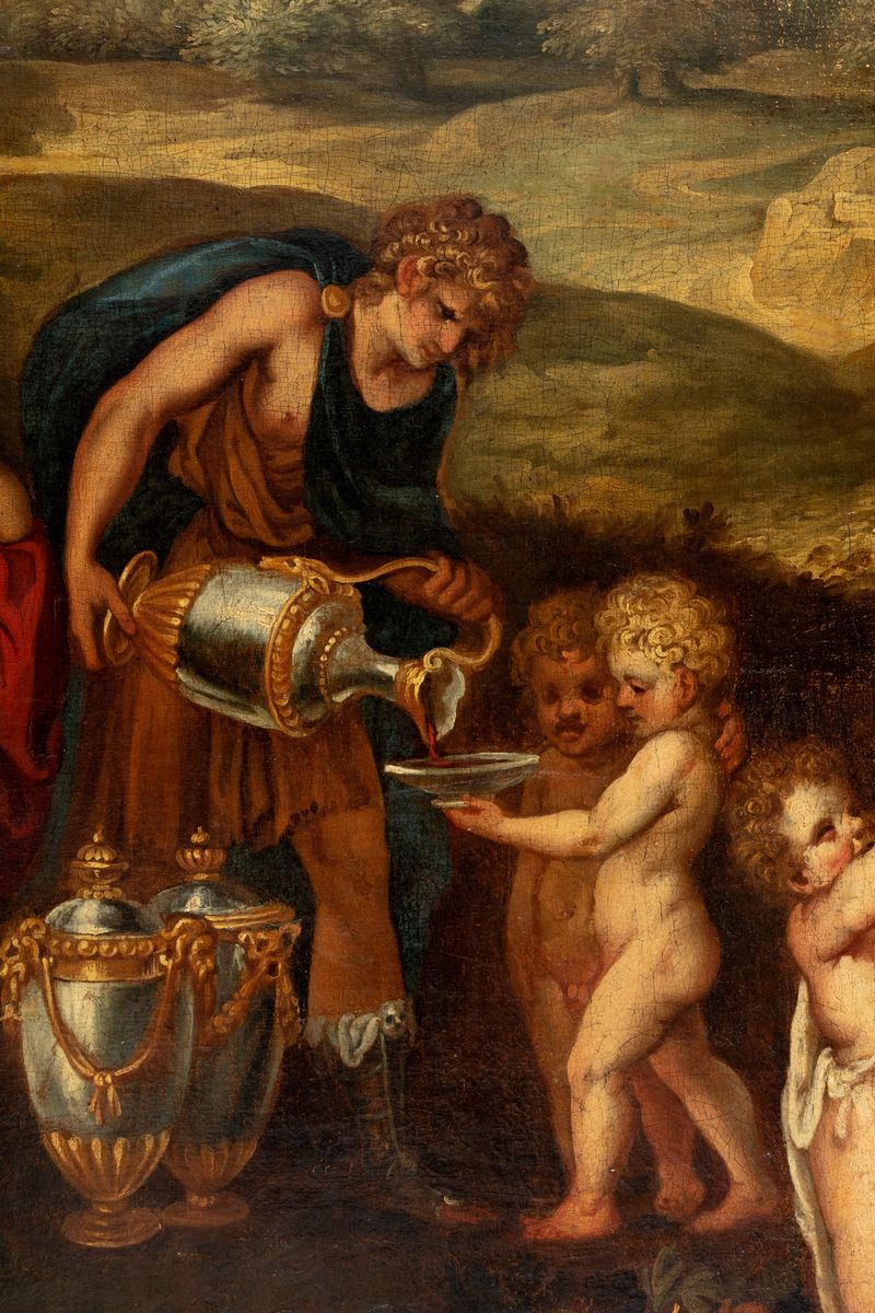 Scuola Veneta, Secolo XVII - Lambert Sustris, Banchetto degli Dei, olio su tela