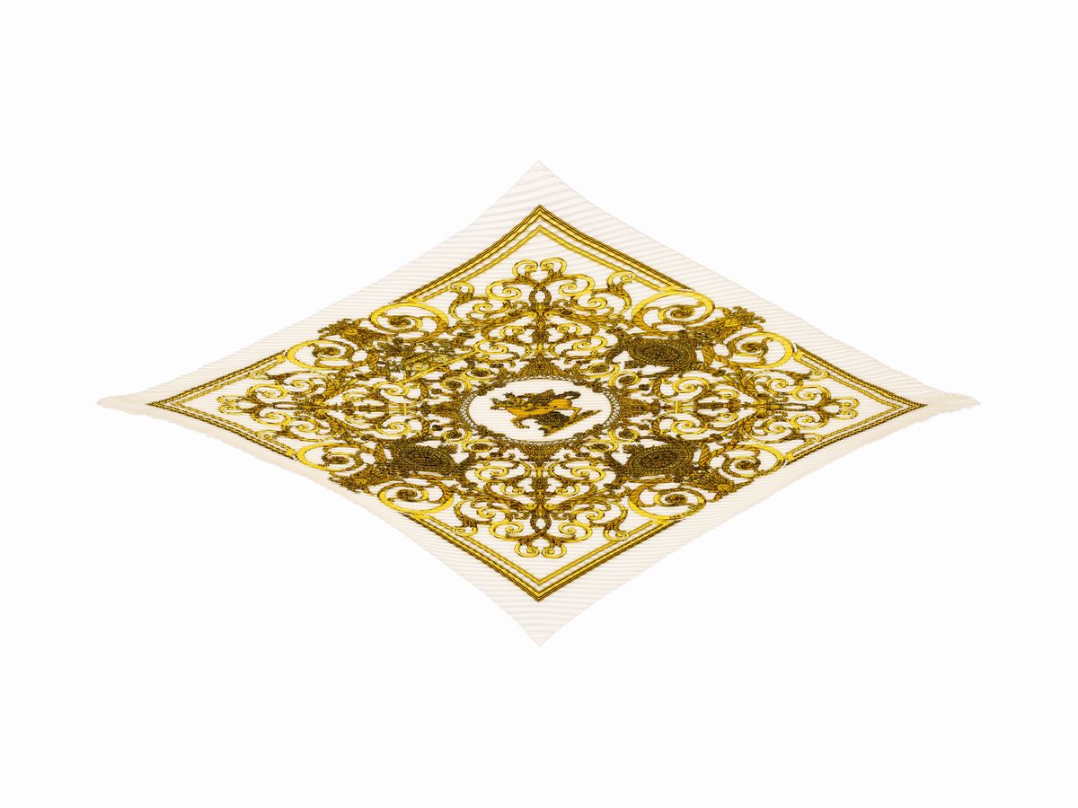 Hermès - Joachim Metz, Foulard Les Tuileries in seta plissè