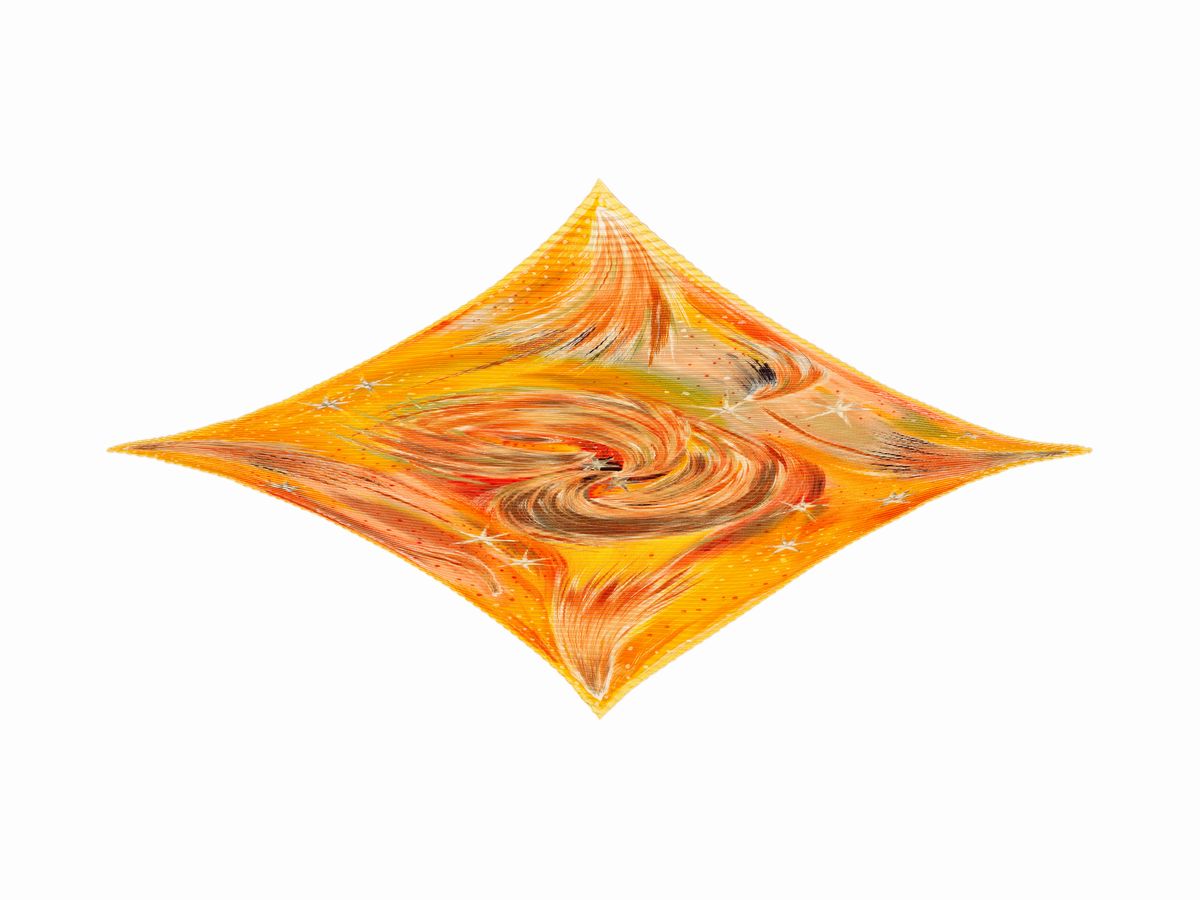Hermès - Kwumi Sefedin, Foulard Feux du Ciel, 2000, seta plissé