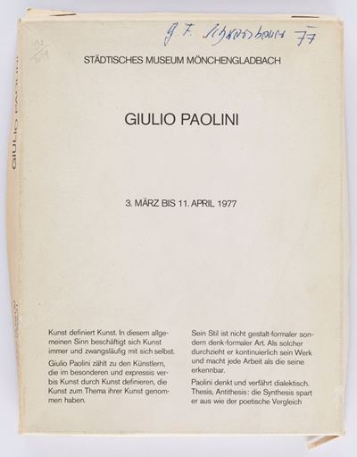 3 März Bis 11. April 1977, Mönchengladbach, Städtische Museum Mönchengladbach