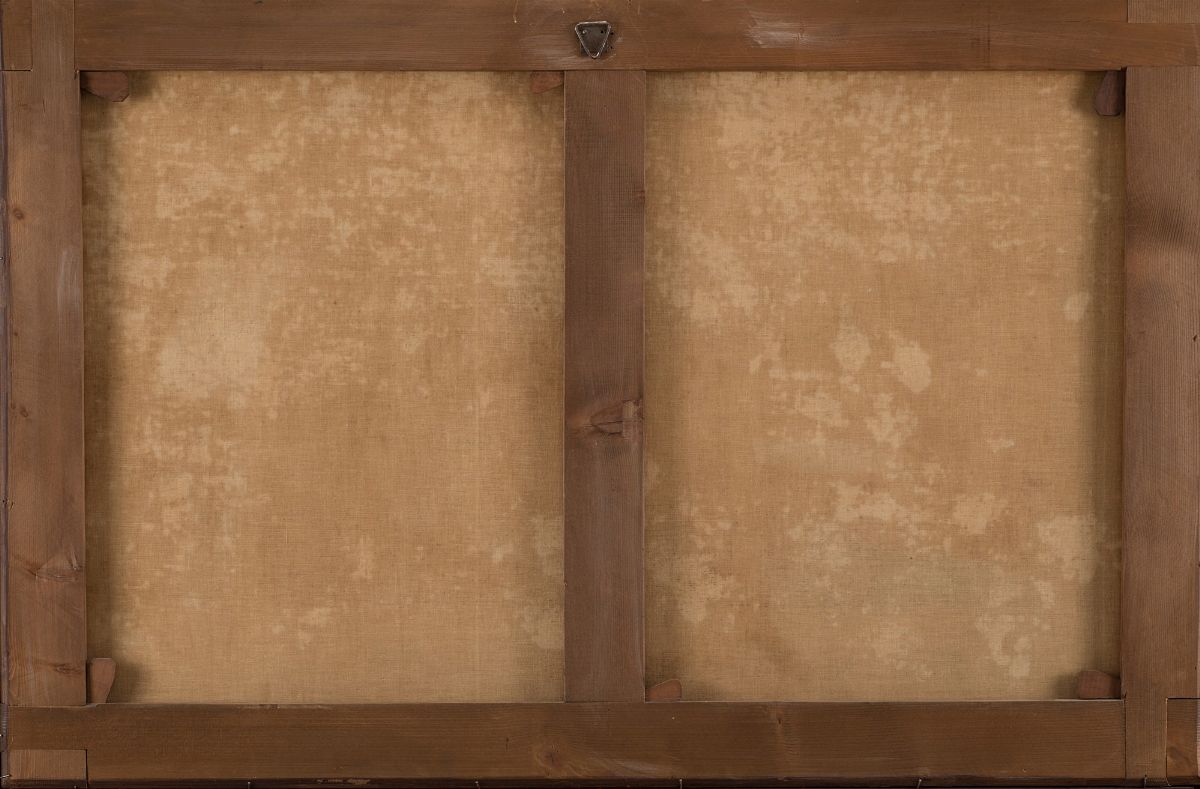 Lorenzo Viani - Prima impressione del quadro l'Epidemia - Carbone, tempera e olio su tela