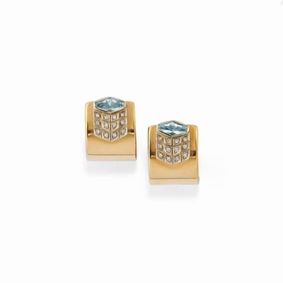 Orecchini con Acquamarine e Diamanti