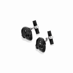 A 18K white gold and onyx cufflinks