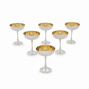 Sei coppe in argento, Italia, XX secolo