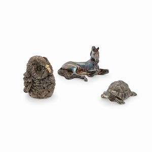 Lotto di tre soprammobili in argento 925