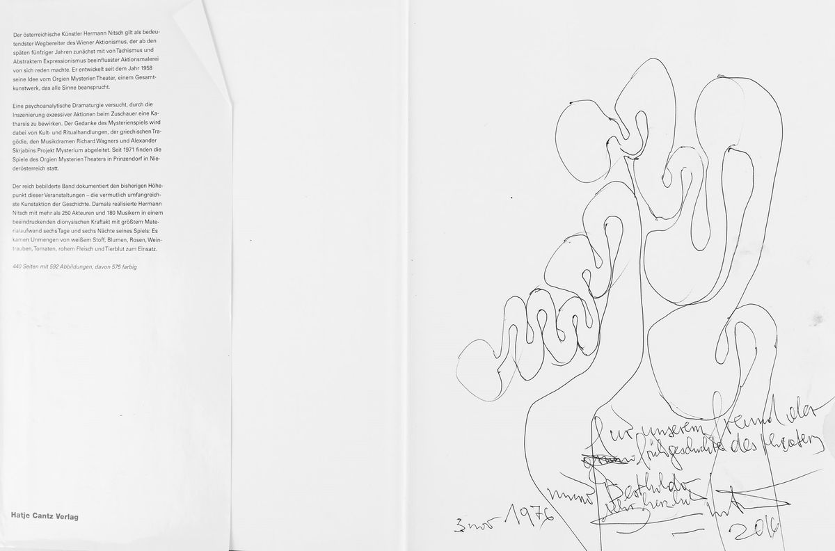 Lotto Composto da Catalogo e Poster dalla Performance Das Orgien Mysterien Theater