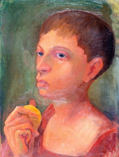 Testa di ragazzo, olio su cartone telato