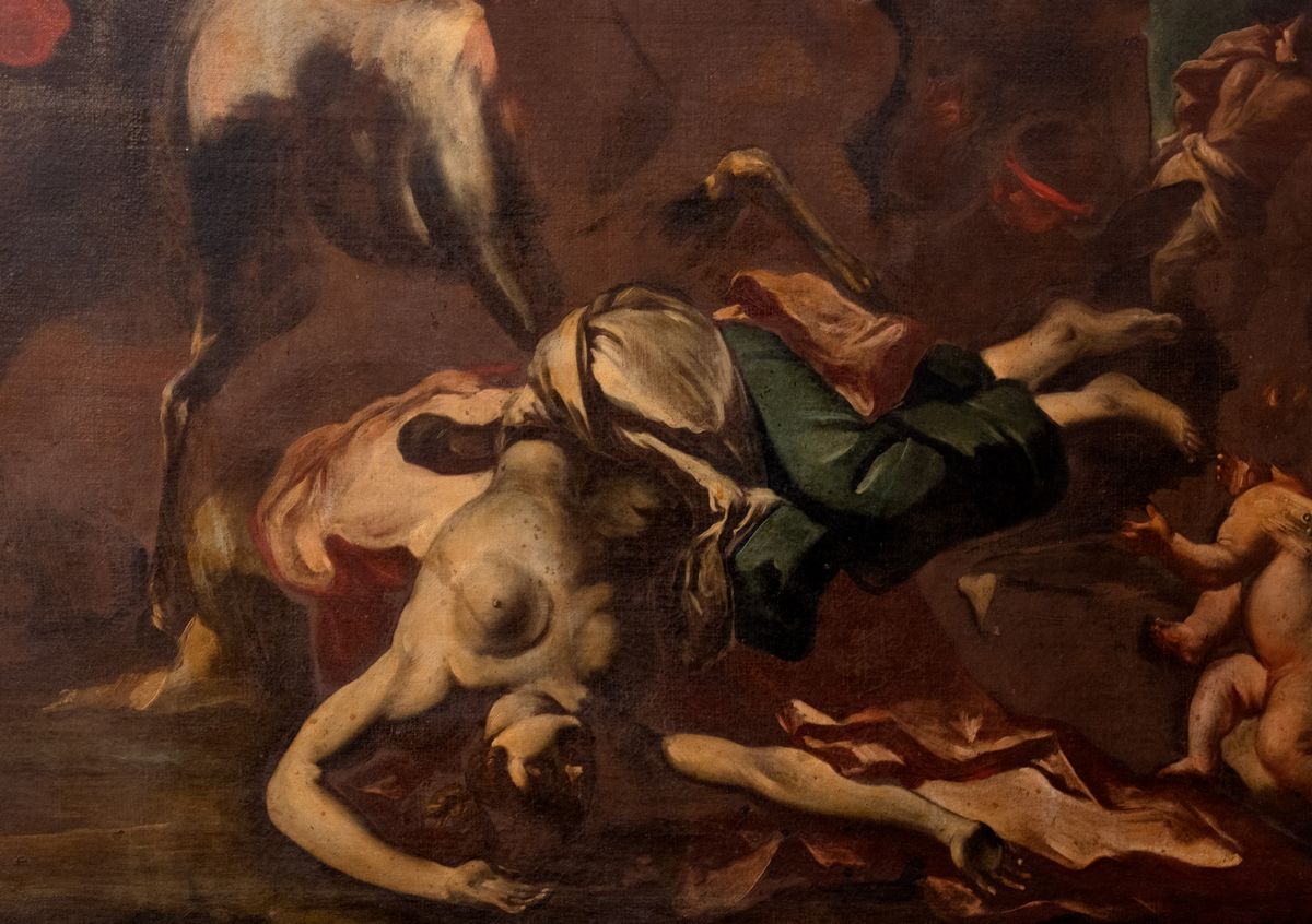 Francesco Solimena - Apollo affida il figlio Esculapio al centauro Chirone, olio su tela