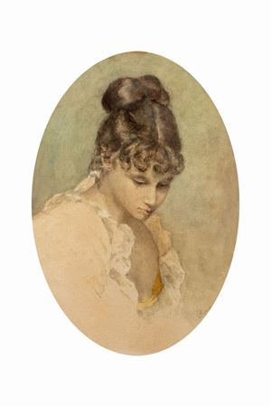 Ritratto di giovane donna in ovale