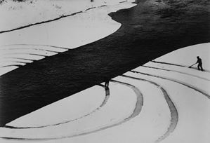 Photografic print of installation Annual rings 1968, St. John River at Ft. Kent, Maine
