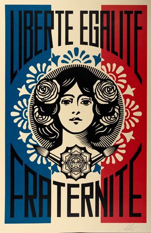 Obey (Fairey Shepard) - LIBERTÉ, ÉGALITÉ, FRATERNITÉ