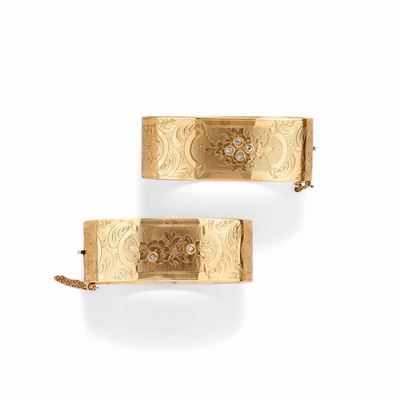 Due Bracciali con Diamanti, XIX Secolo