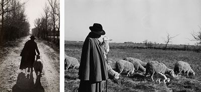 Senza titolo (Pastore con agnello), due stampe vintage alla gelatina ai sali d'argento