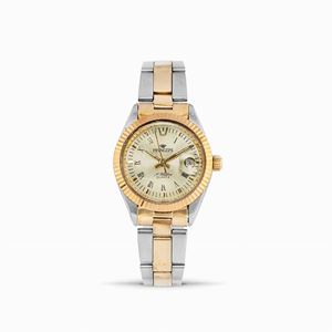 A stanley steel and yellow gold plated Pryngeps lady's wristwatch