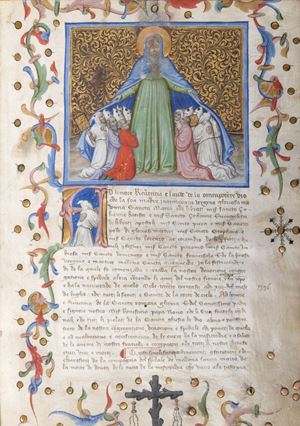 Bologna,  Giovanni di fra' Silvestro,  Miniatura bolognese - Statuti della Confraternita di Santa Maria della Morte