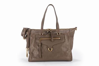 Borsa in pelle Monogram Empreinte color tabacco con dettagli in metallo dorato
