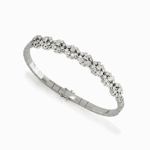 Bracciale in oro bianco 18k e diamanti, 1950-1960 circa