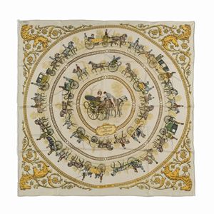 La Promenade de Longchamps Silk Twill scarf