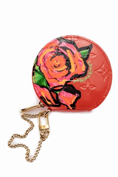 Stephen Sprouse, Portamonete in vernis Rose Pop con dettagli in metallo dorato