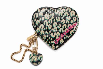 Stephen Sprouse, Portamonete in monogram vernis con dettagli in metallo dorato