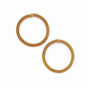 A 18K yellow gold earrings, Bulgari, with box
