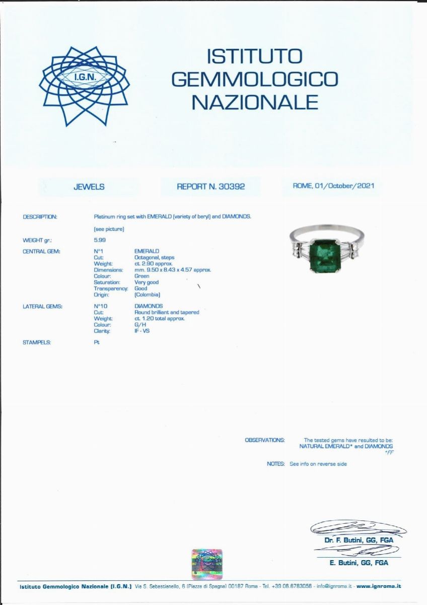 Anello con Smeraldo Colombiano e Diamanti