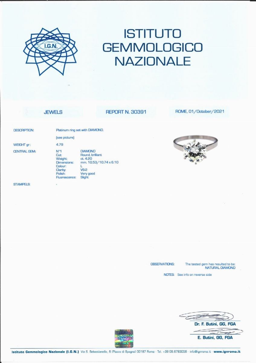 Anello con Diamante