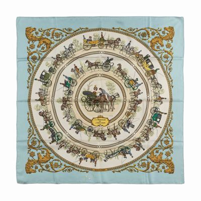 Philippe Ledoux, Foulard La Promenade de Longchamps, seta, 1970